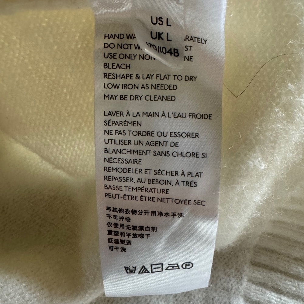 Anthropologie crème colored off shoulder sweater size large - Picture 5 of 6